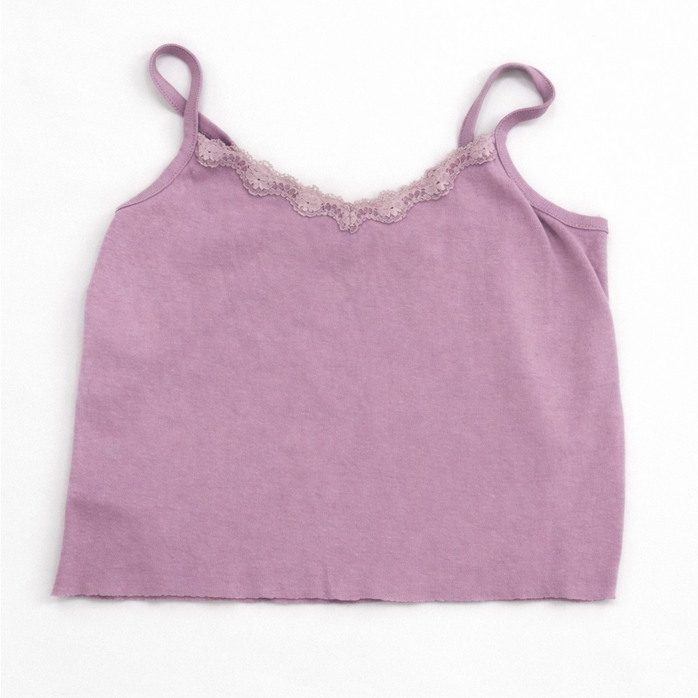 Lavender Lace Trim Cami Top